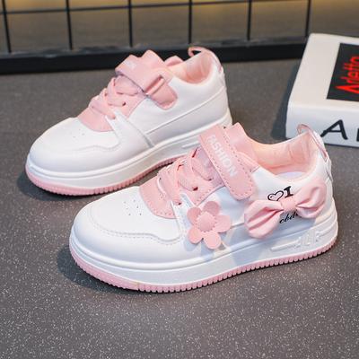 Girls' Shoes Spring and Autumn New Children's White Shoes Student Lightweight Casual Sports Shoes Low-top Flat Sneakers