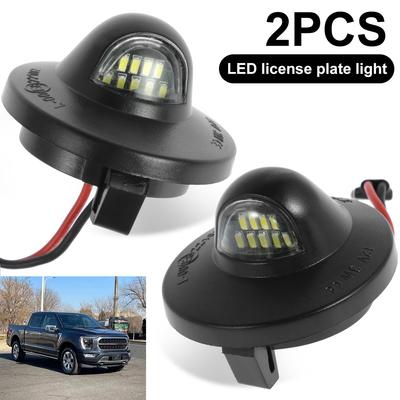2Pcs Luz de placa de carro IP68 à prova d'água LED Número de placa de carro Luz 3W 12V DC Branco brilhante 6500K Lâmpada de placa de carro