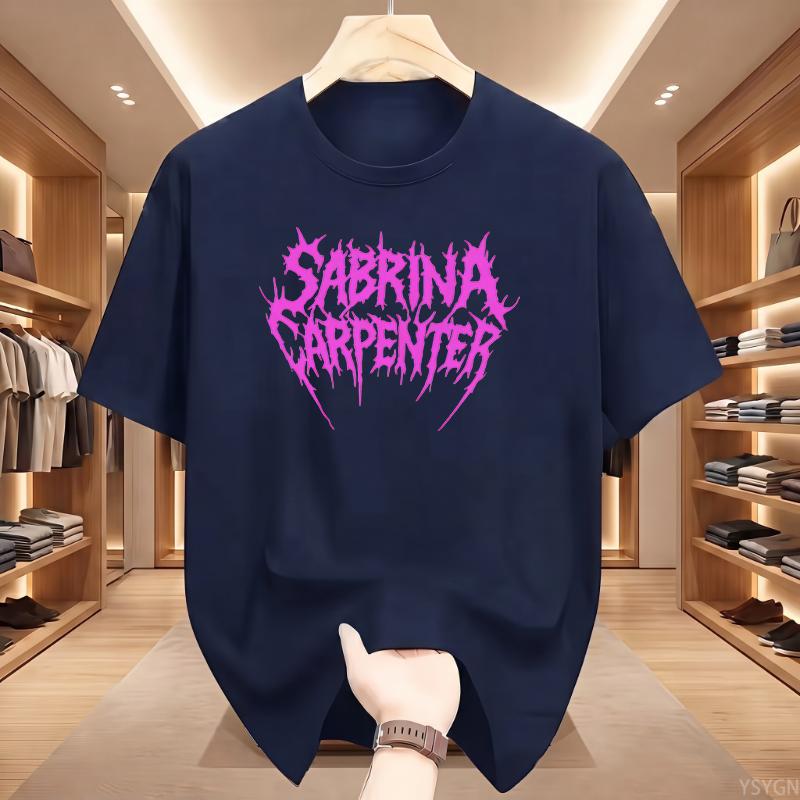 Sängerin Sabrina Carpenter Musik Y2k T-Shirt Unisex Unisex Vintage Mode Hochwertiges T-Shirt Oversized Baumwolle Rosa Logo T-Shirts Geschenke