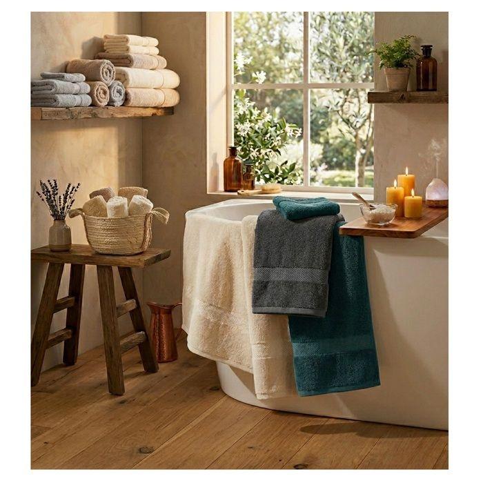 Serviette de toilette 70 x 130 cm Elegante bleu