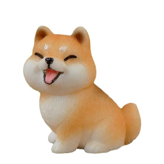 Tiny Dog Figurine Little Pet Resin Ornament Miniature Animal Figures for Micro Fairy Garden Landscape DIY Crafts Aquarium Plant Pot Decor