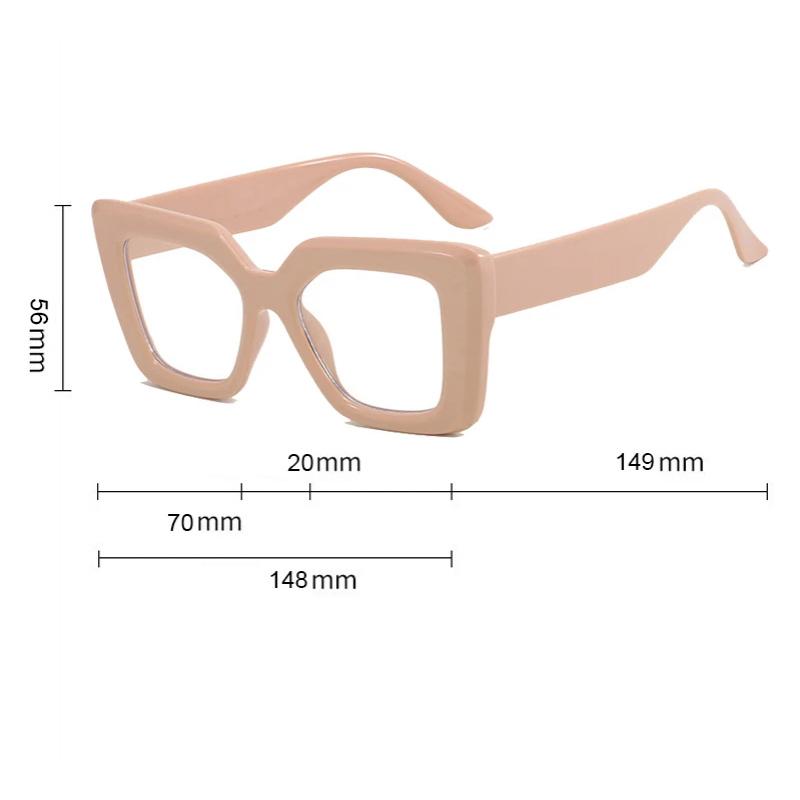 Trendy Women Glasses Frame Stylish Square Brand Design Eyewear Oversize Eyeglasses for Decoration Photograph