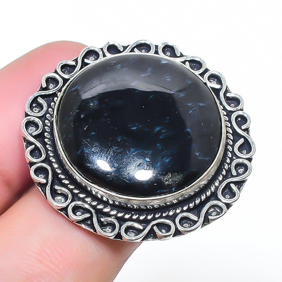 Natural Tube Agate Gemstone 925 Sterling Silver Jewelry Ring Size Ad AR-16914