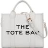 New Women's Bag Canvas Pu Solid Color Letter Tote Bag Simple Casual Large Capacity Handbag Shoulder Bag Women