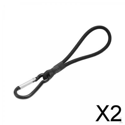 2x Bungee Cord with Carabiner Strap Heavy Duty Durable Outdoor Elastic Rope Mini Cords