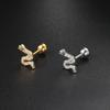 Hot Selling Helix Piercing Insect Skull Earring Women Trend Sliver Gold Color Zircon Tragus Bone Stud Ear Ring Body Chic Jewelry