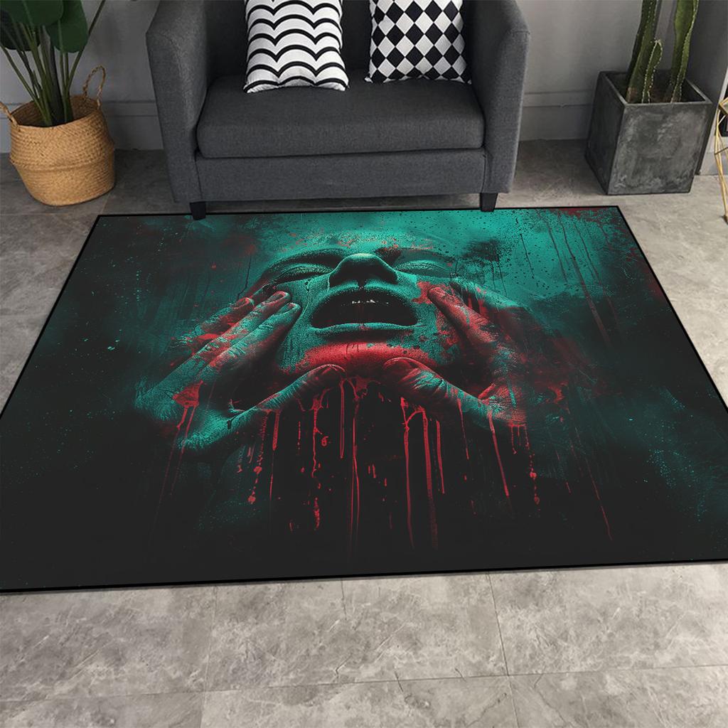 Halloween 3D Decoration Carpet Living Room Sofa Area Rugs Customizable Interesting Porch Welcome Doormat Non-slip Washable Rug