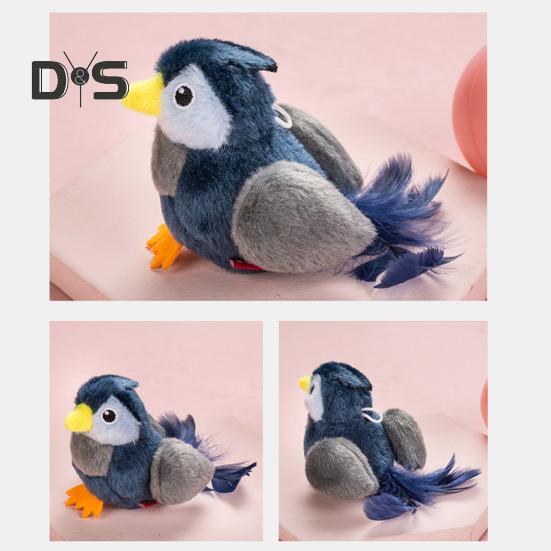 Păsări interactive ciripit Jucărie de pisică Simulare Aripi batătoare Păsări de pluș Activare la atingere Jucărie electrică de păsări zburătoare pentru pisici și câini