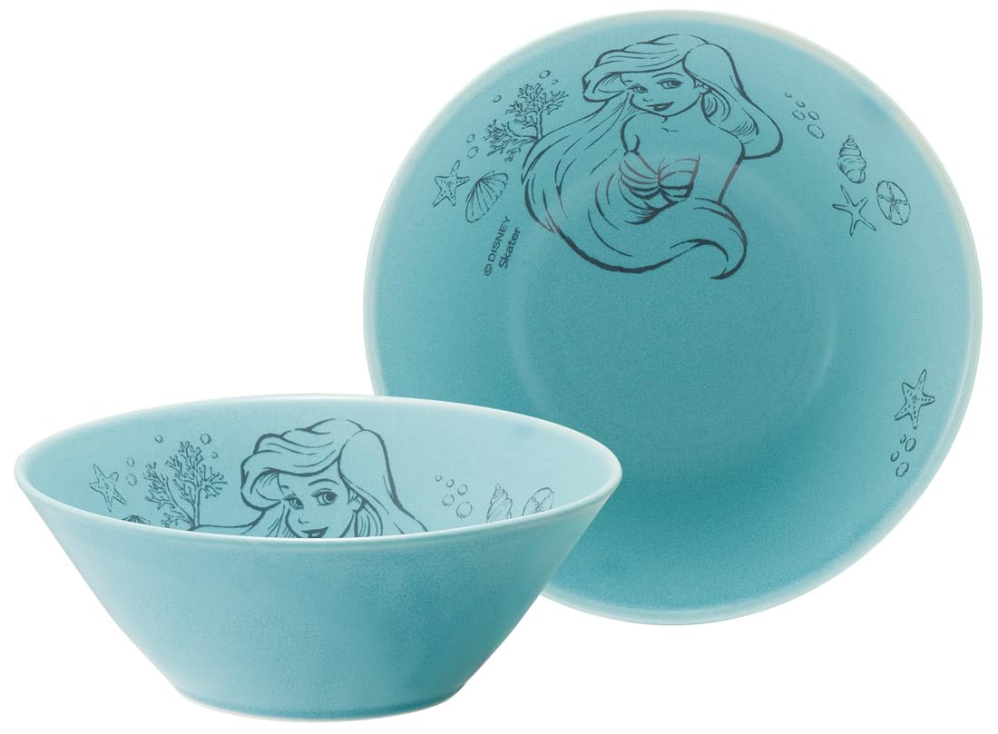 

Skater Mino Ware Disney Turquoise Bowl, Small, 13cm, Ariel, Blue, CHBW13-A