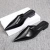 Summer Street Style Pointed Toe Slingback Mules Women Low Heel Elegant Party Dress Sandals