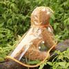 PU Transparent Orange Kante Haustier Wasserdicht Regenfest Kapuzenregenmantel Regenponcho Mantel Jacke Kleidung für Hunde Katzen