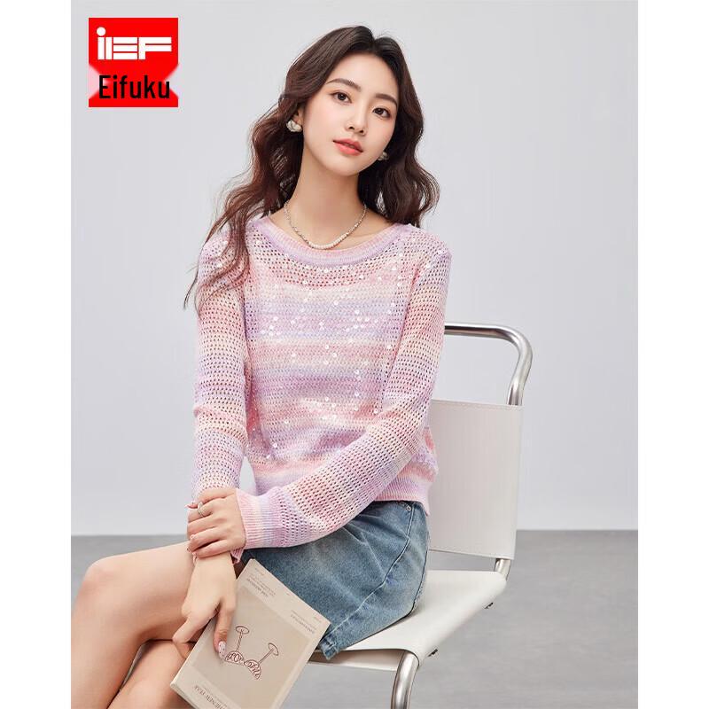 Женский полосатый комплект из двух предметов с пайетками IEF M