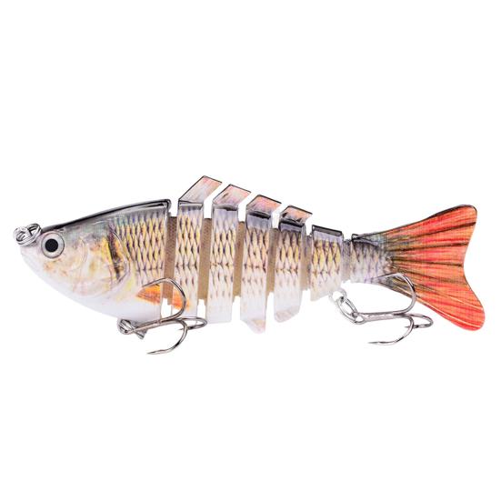 1/2/3/5Pcs 10CM/15.5G Multi-Jointed Fishing Lure with Hooks Realistic 7-Section Swimbait Plastic Artificial Bait Freshwater Saltwater Accessories