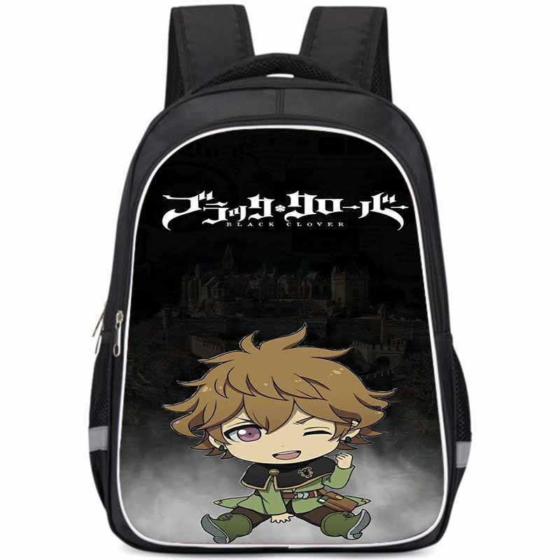 Černý čtyřlístek Velkokapacitní lehký školní batoh pro děti chlapce a dívky Oxfordová látka