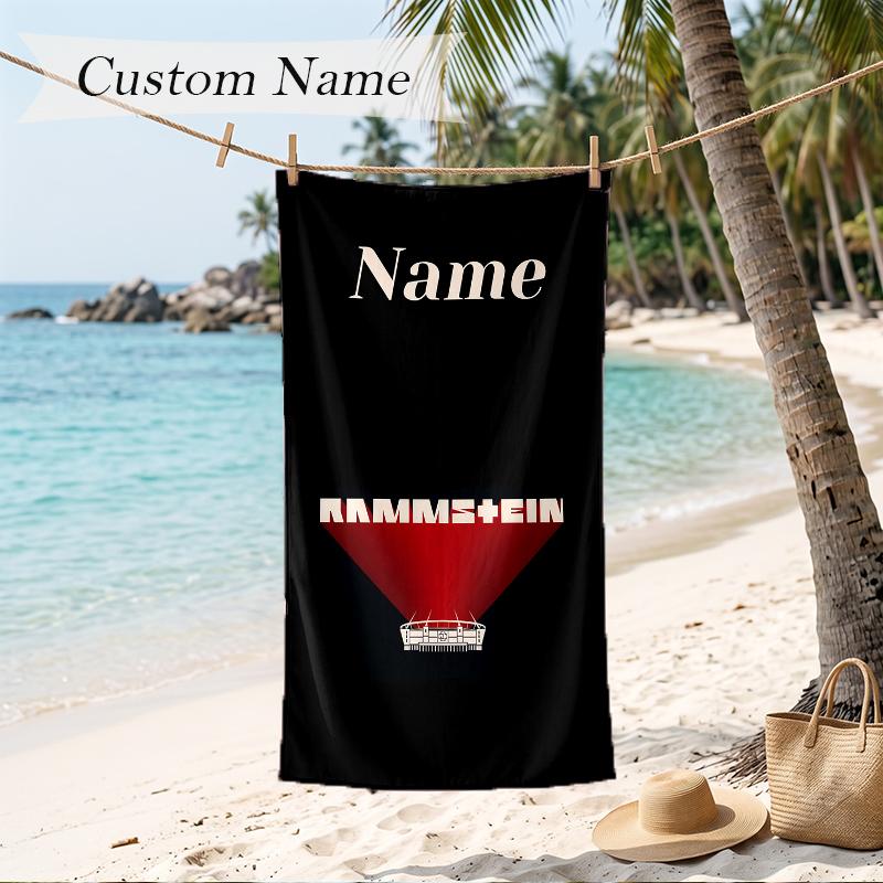 Rammstein Custom Name Printed Beach Towel Personalized Soft Towel For Swimming Beach Travel
