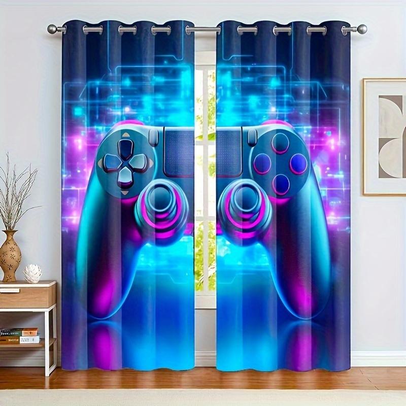 2pcs Gamepad Pattern Curtains Decorative Window Drapes Window Treatments For Bedroom Living Room Home Decor Window Blinds Drapes