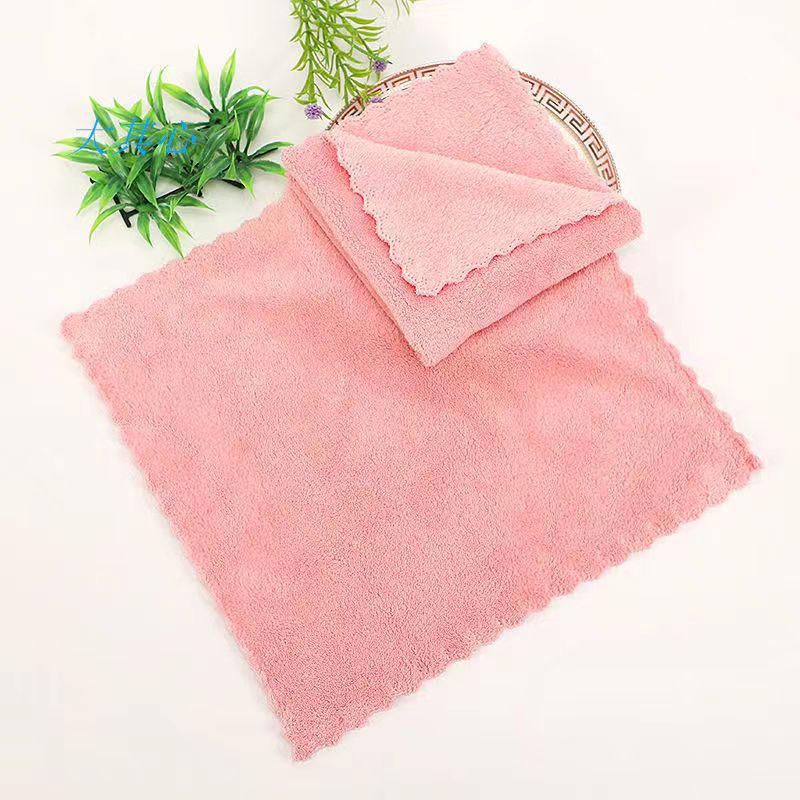 Soft Coral Fleece Quick-Dry Baby Face Towel - Small, Plain Color, Water Absorbent