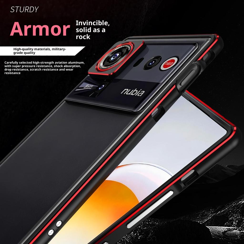 For ZTE Nubia Z80 Ultra 5G Bumper Case Metal Frame Phone Cover with Camera Lens Guard