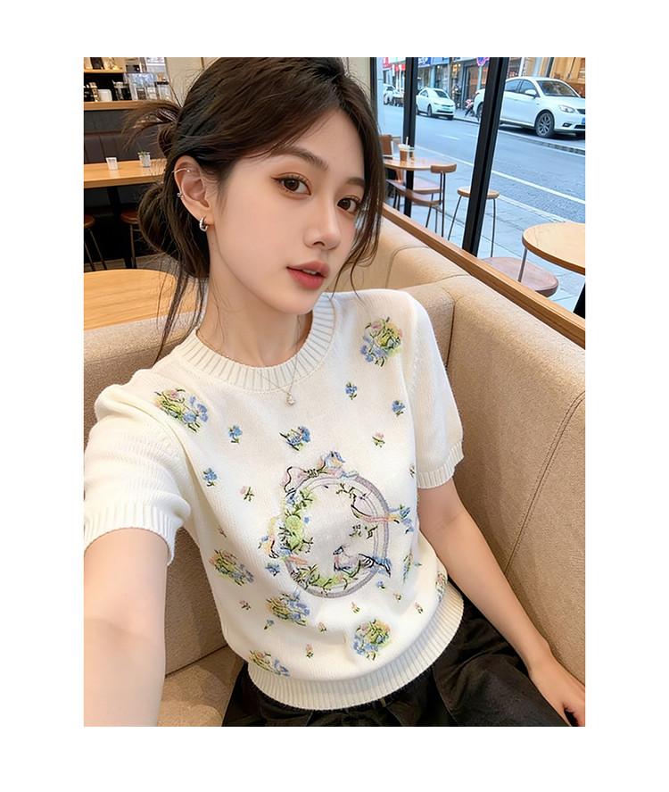 2026 Spring/Summer New Lazy Short Sleeve Knitted Shirt Women's Versatile Daily Casual Top