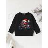 European Sizes Kids' Sweatshirt - Stylish Design Featuring a ''Car with a Christmas Hat'' Print - Outdoor Casual Style - Comfortable And Breathable