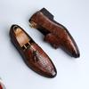 Formal Leather Shoes for Men Tassel Casual Brogue Flats Carved England Mens Dress Shoes Men's Loafers Office Oxford Shoes