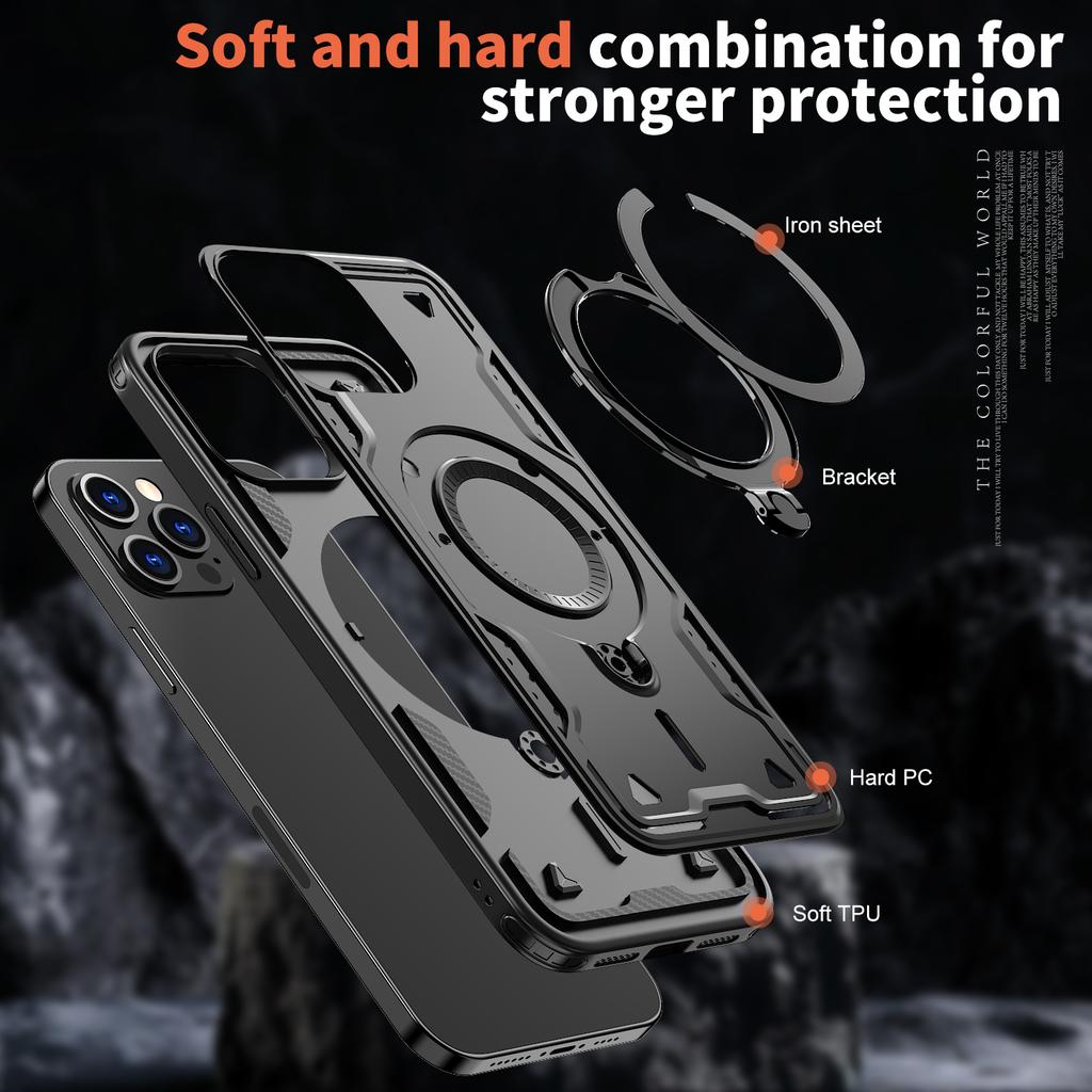 Armor Ring Holder Cover Case for Iphone 17 Pro Max Iphone17 Air 13 12 14 15 16 Plus Iphone16 Protection Accessories