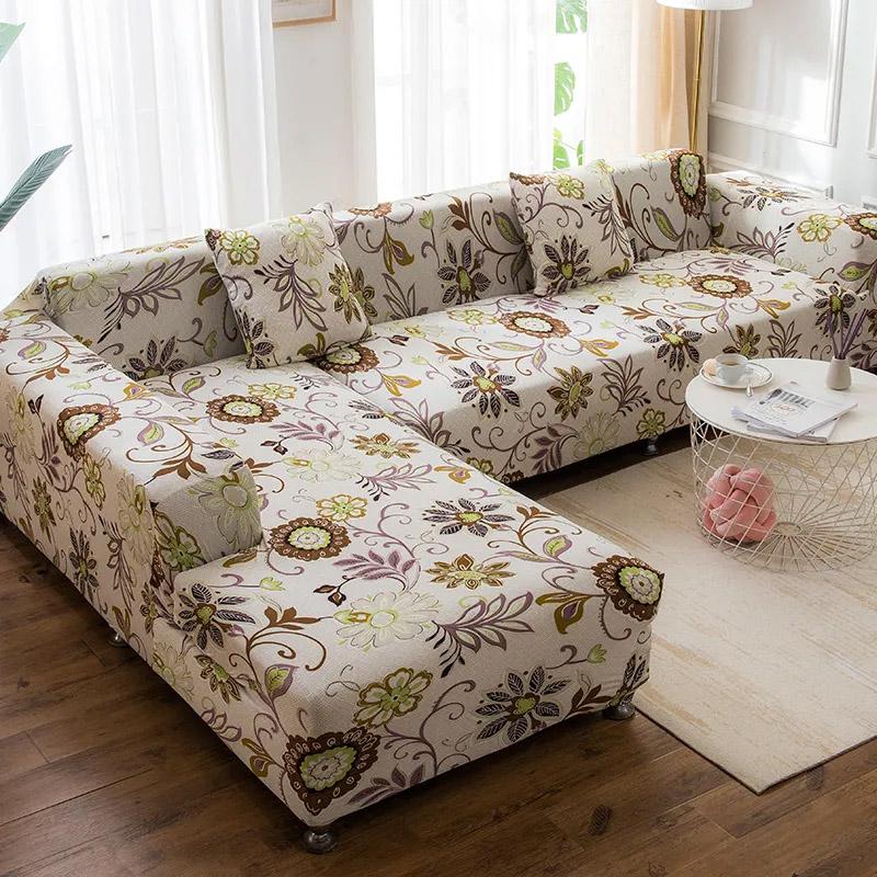 1-4 Seater Nordic Style Sofa Cover Elastic Cushion Cover Stretch Full Sofa Covering Breathable Dust-proof