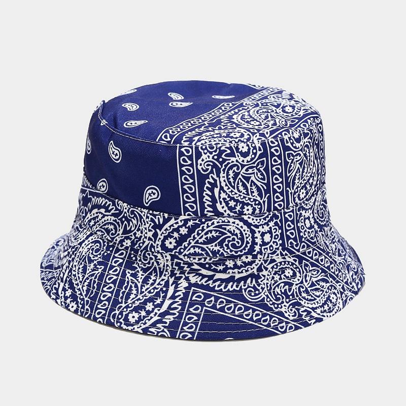 European and American Ins New Cashew Flower Pattern Bucket Hat Women's Summer Outdoor Sunscreen Visor Double-sided Basin Hat