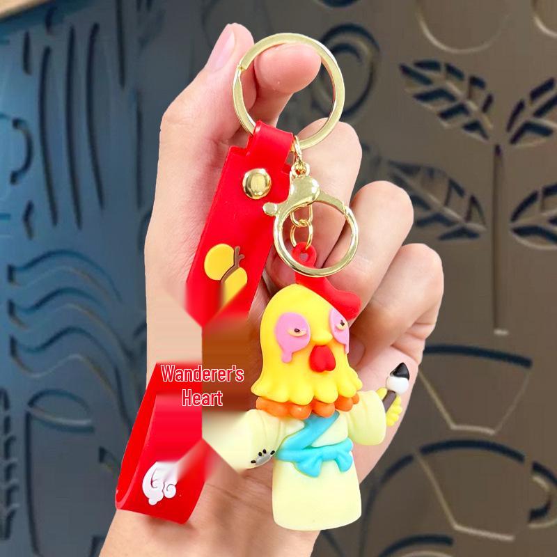 Langlang Mountain Cartoon Monsters Keychain & Bag Pendant - Claw Machine Gift Single OPP Bag Packaging
