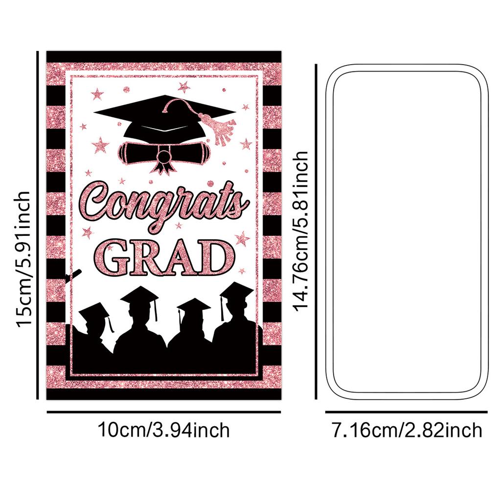 6Pcs Graduation Wine Bottle Stickers, Congrats Grad Party Decor, Alcohol Beverage Labels for Celebration Decorations Supplies