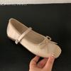Bow Women Flat Sandals Square Toe Marie Janes Shoes Woman Summer Loafers 2025 Trend Soft Sole Elegant Dress Comfort Zapatillas