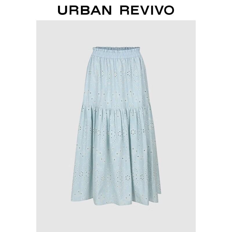 

UR 2026 Spring Women s Embroidered Pleated Skirt L