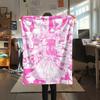 1PC Tomie Print Flannel Blanket, High quality Comfortable for All Seasons, Home Decor, Warmth and Comfort, Perfect for Christmas Gifts