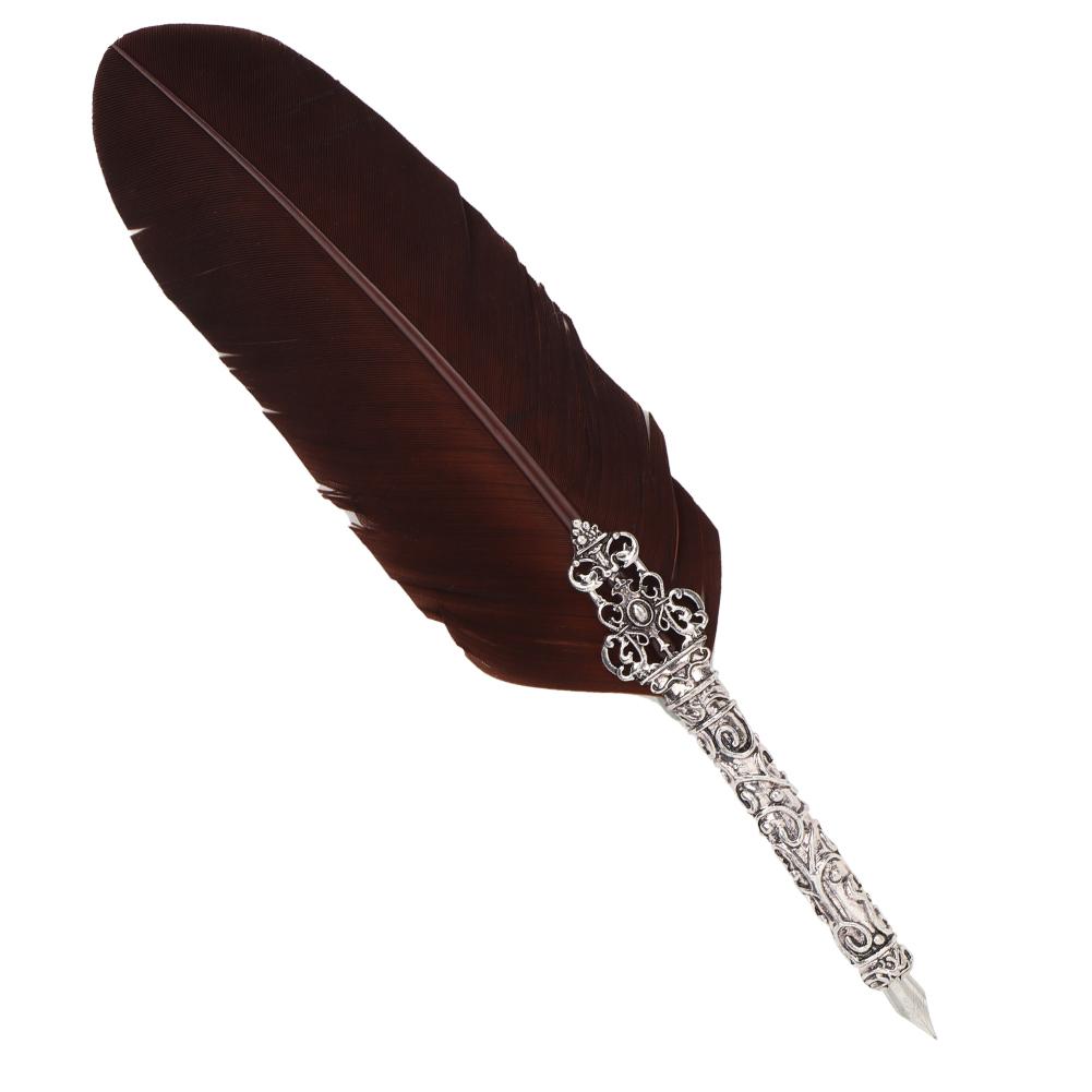 Vintage Feather Dip Pen Writing Calligraphy Quill Pen Set in Gift Box (Brown)