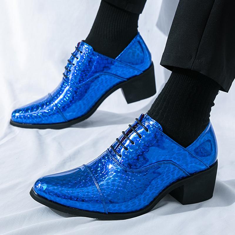 New Men Pointed Glitter Gold Silver Casual Patent Leather Shoes Male Oxfords Wedding Dress Formal Flats Footwear Zapatos Hombre
