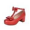 Fashion 2025 Spring Autumn Women Pumps Lolita Shoes Platform High Heels Black Red T-Belt Buckle Mary Jane Shoes Bow Ladies Party Shoes