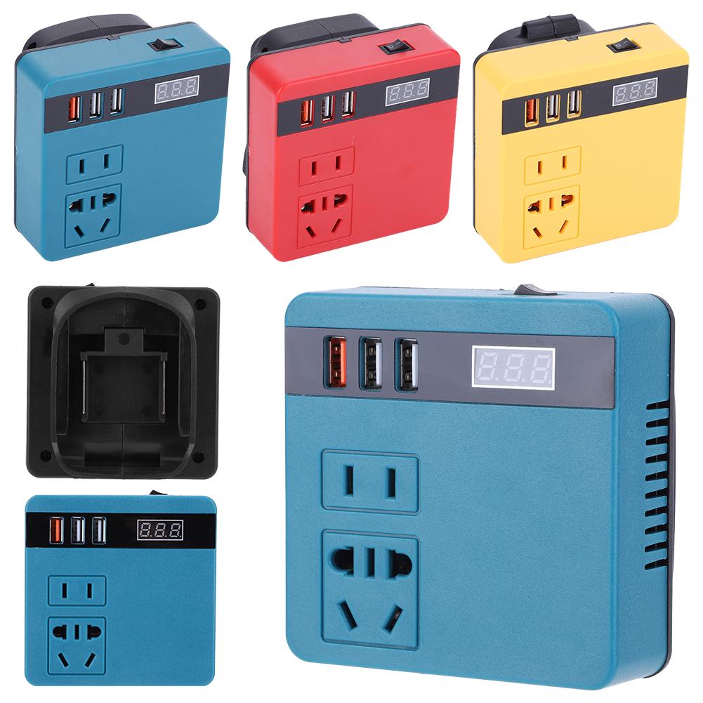 120W Lithium Battery Inverter 21V to AC220V DC5V 12V Power Inverter Intelligent Battery Transformer for DeWalt Makita Milwaukee