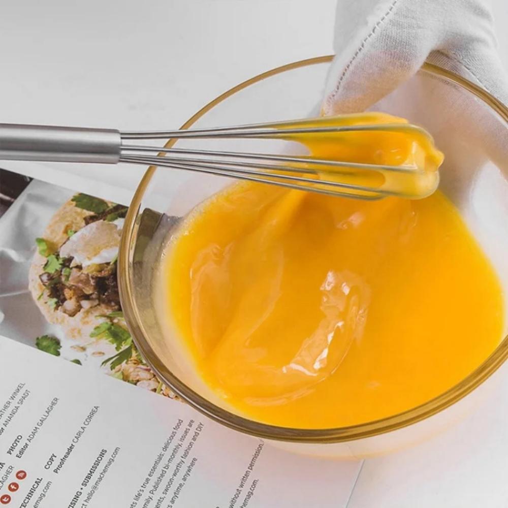 Stainless Steel Mini Whisk Handheld Egg Beater Durable Rustproof Metal Whisker Compact Kitchen Tools for Mixing Blending