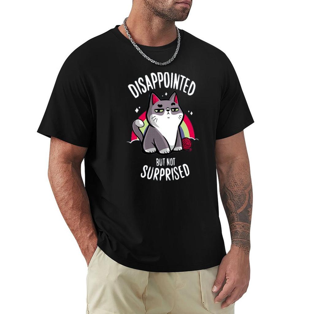 Disappointed but not Surprised cat TShirt Basic Short Sleeve Cotton Blend TShirt