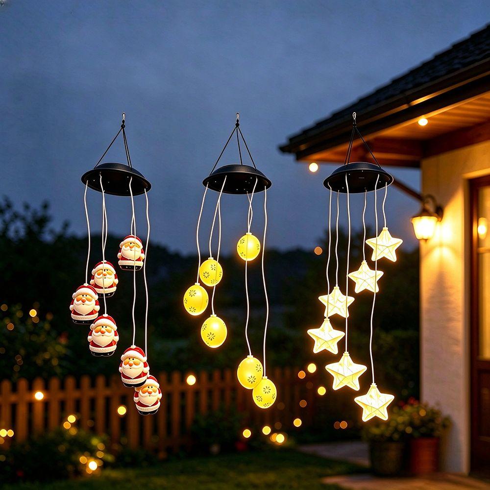 Oval Wind Chime Light Star Solar Decorative Lamp Hanging Solar Lamp For Decorating Your Home