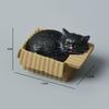 Resin Napping Cat In Box Figurine Cute Kawaii Desktop Ornament for Car Dashboard Bedroom Living Room Decor