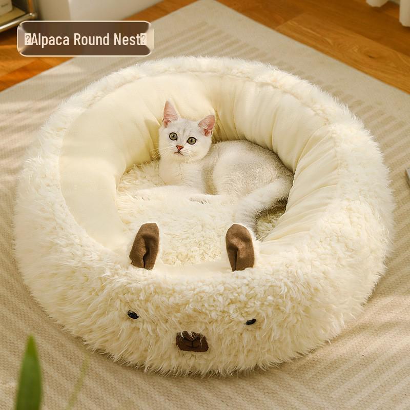 

Cozy Coral Fleece Pet Bed: Cute Custom-Style Sofa for Cats & Dogs Medium
