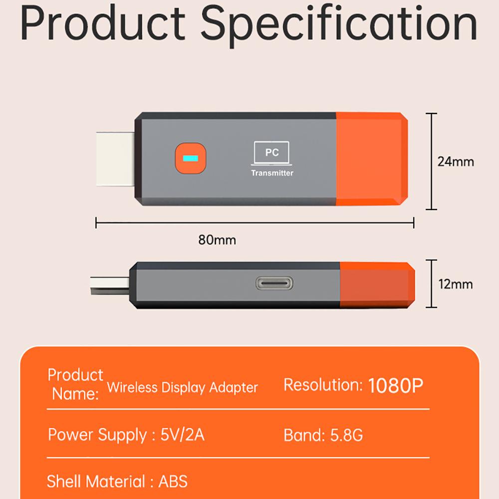 1080P Drahtloser HDMI-kompatibler Sender- und Empfänger-Extender-Kit TV-Stick Dongle-Adapter 50M Für PC Kamera Laptop Zu Projektor Monitor TV