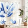Bathtub Curtain Vibrant Marine Life & Shell Pattern Polyester Shower Curtain - Nautical Style Bathroom Decor Fabric