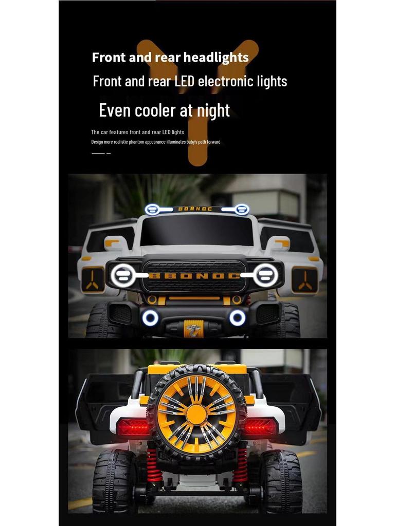 Children’s 4-Wheel Electric Car: Two-Seater Off-Road Toy with Remote Control – Suitable for Kids and Adults.