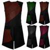 Medieval Gothic Sleeveless Round Neck Stitching Samurai Combat Cosplay Costume