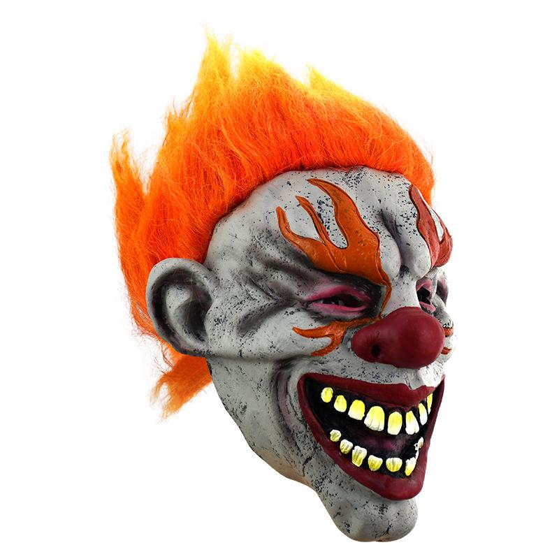 Halloween Haunted House Scary Latex Headgear Flame Clown Male Mask Party cosplay Dress up props