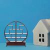 Alasum Miniature Furniture Display Shelf, Chinese Style, 1:25 Scale, Round, for Sandplay, Sand Play, Diorama, Dollhouse, Architectural Model, ABS