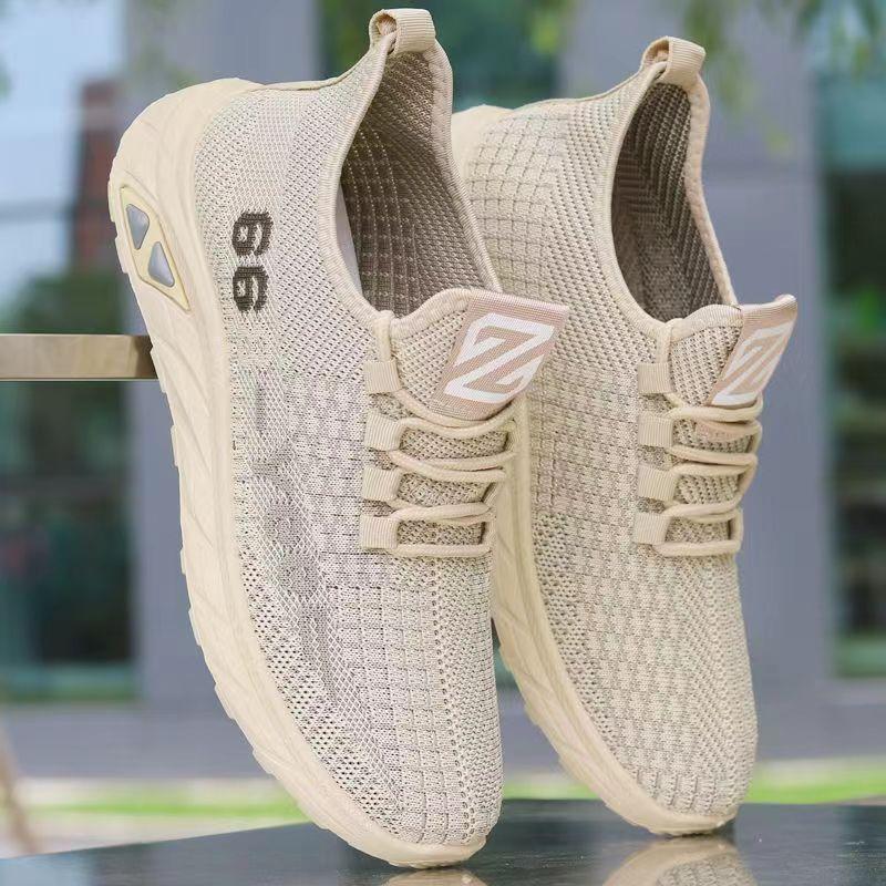 Men's shoes are breathable and lightweight in summer, men's soft-soled fly-woven mesh shoes, lazy shoes, one pedal, driving shoes