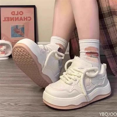 New Thick Soled Women's Shoes Spring Versatile White Footwear Casual Comfortable Board Shoes Outdoor Sneakers Zapatos
